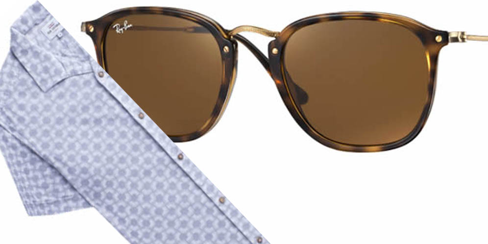 Kemeja Ben Sherman dan Ray-Ban Tortoiseshell Ini Kombinasi Pas untuk ke Pantai